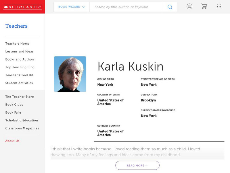 Scholastic: Biography: Karla Kuskin Handout Scholastic: Biography: Karla Kuskin Handout