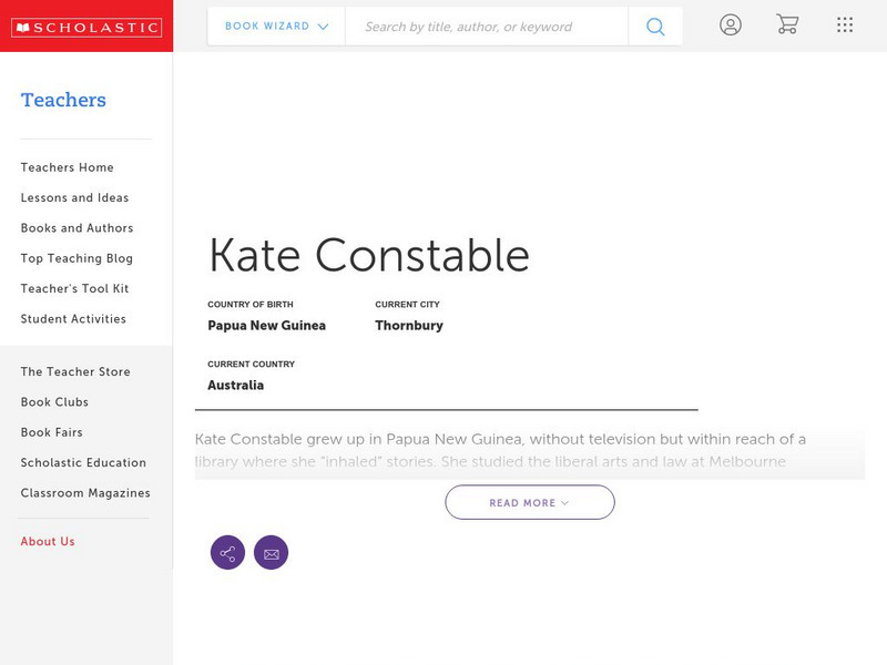 Scholastic: Biography: Kate Constable Handout Scholastic: Biography: Kate Constable Handout