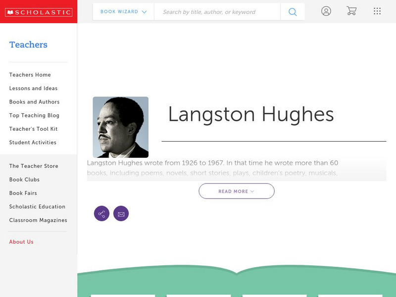 Scholastic: Biography: Langston Hughes Handout Scholastic: Biography: Langston Hughes Handout