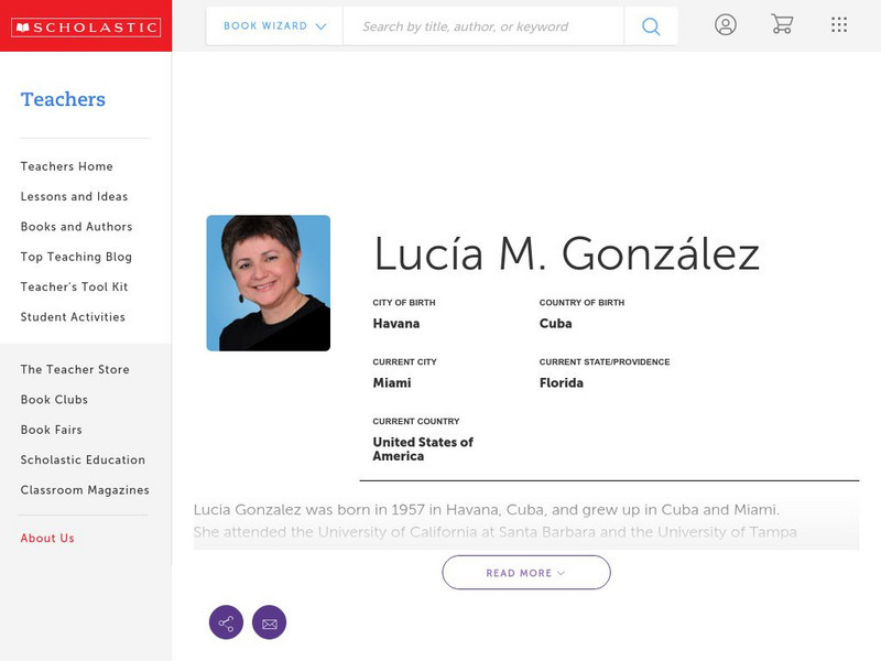 Scholastic: Biography: Lucia M. Gonzalez Handout Scholastic: Biography: Lucia M. Gonzalez Handout