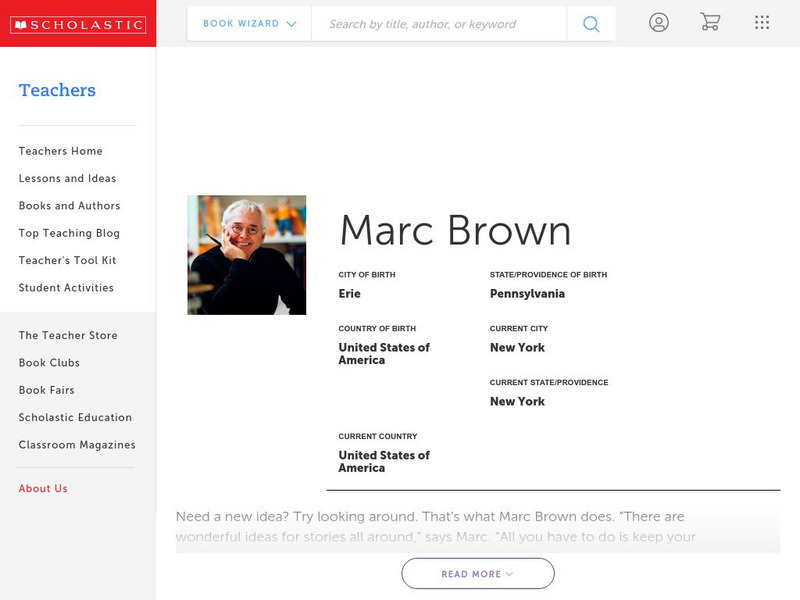 Scholastic: Biography: Marc Brown Handout Scholastic: Biography: Marc Brown Handout