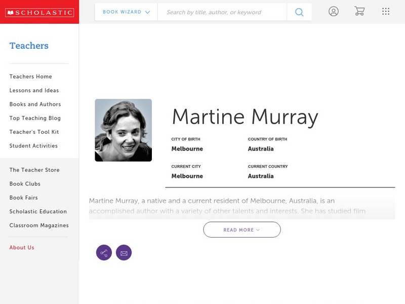 Scholastic: Biography: Martine Murray Handout Scholastic: Biography: Martine Murray Handout