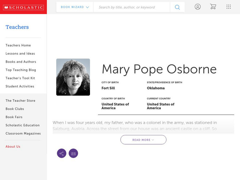 Scholastic: Mary Pope Osborne's Biography Handout Scholastic: Mary Pope Osborne's Biography Handout
