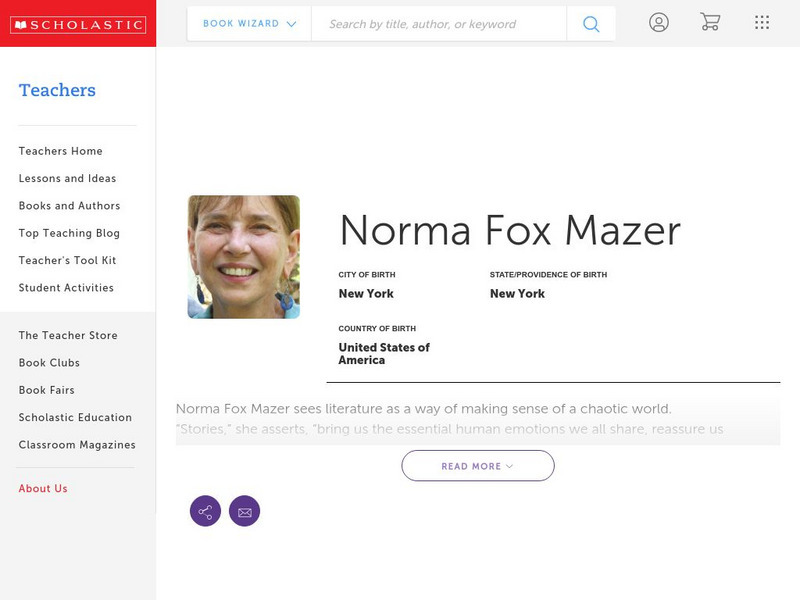 Scholastic: Norma Fox Mazer Handout