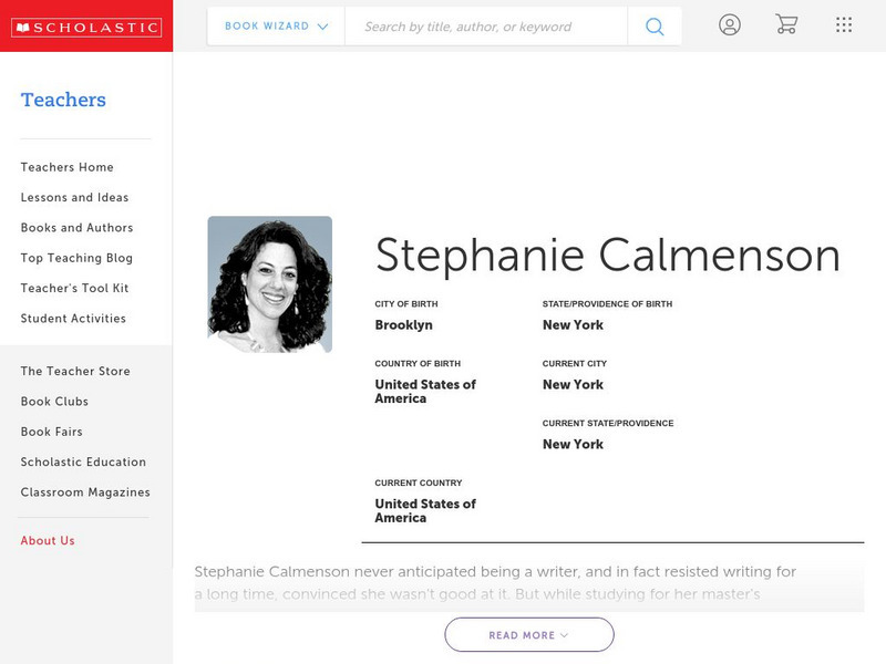 Scholastic: Biography: Stephanie Calmenson Handout Scholastic: Biography: Stephanie Calmenson Handout