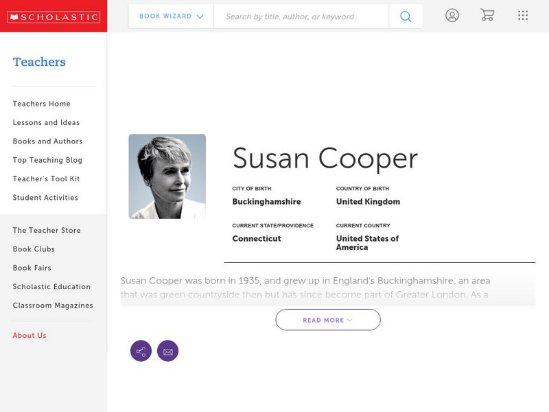 Scholastic: Susan Cooper's Biography Handout