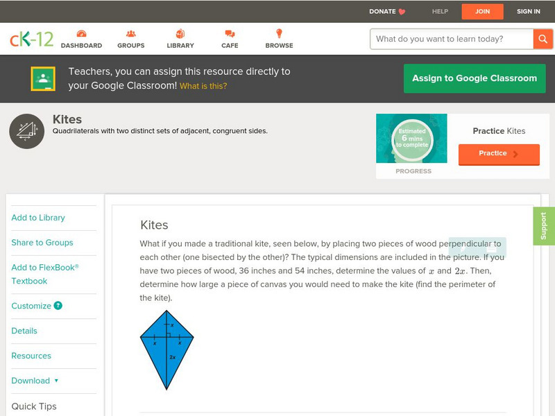Ck 12: Geometry: Kites Unit Plan Ck 12: Geometry: Kites Unit Plan