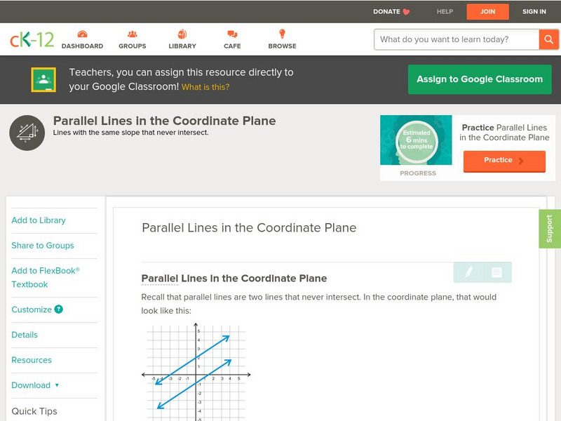 Ck 12: Geometry: Parallel Lines in the Coordinate Plane Unit Plan Ck 12: Geometry: Parallel Lines in the Coordinate Plane Unit Plan