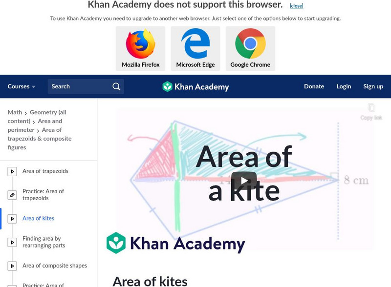 Khan Academy: Area of Kites Instructional Video Khan Academy: Area of Kites Instructional Video