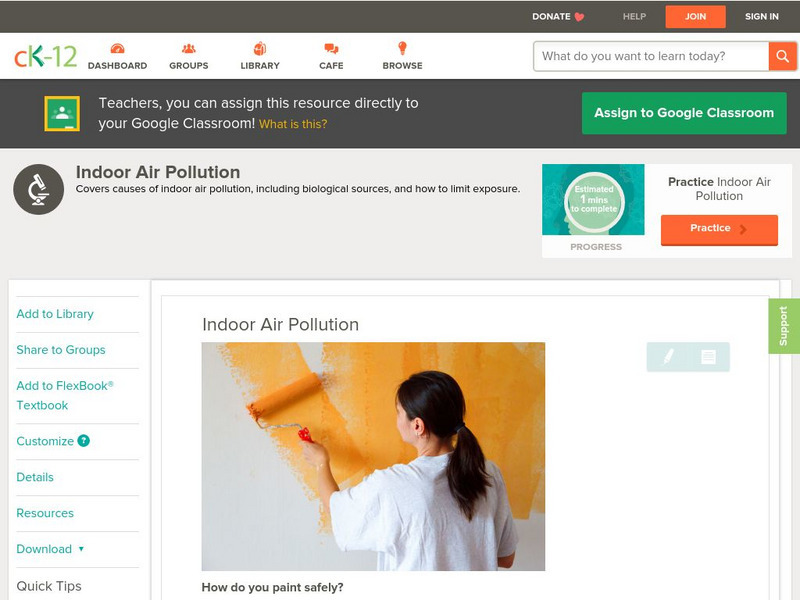 Ck 12: Life Science: Indoor Air Pollution Unit Plan Ck 12: Life Science: Indoor Air Pollution Unit Plan