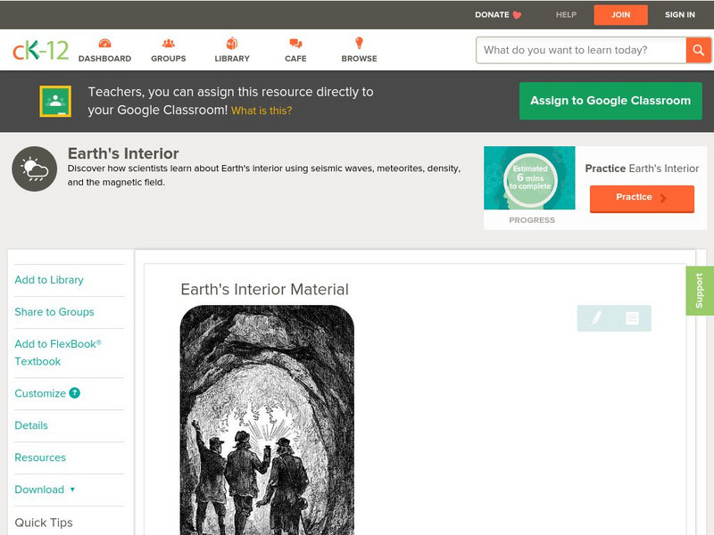 Ck 12: Earth Science: Earth's Interior Unit Plan Ck 12: Earth Science: Earth's Interior Unit Plan
