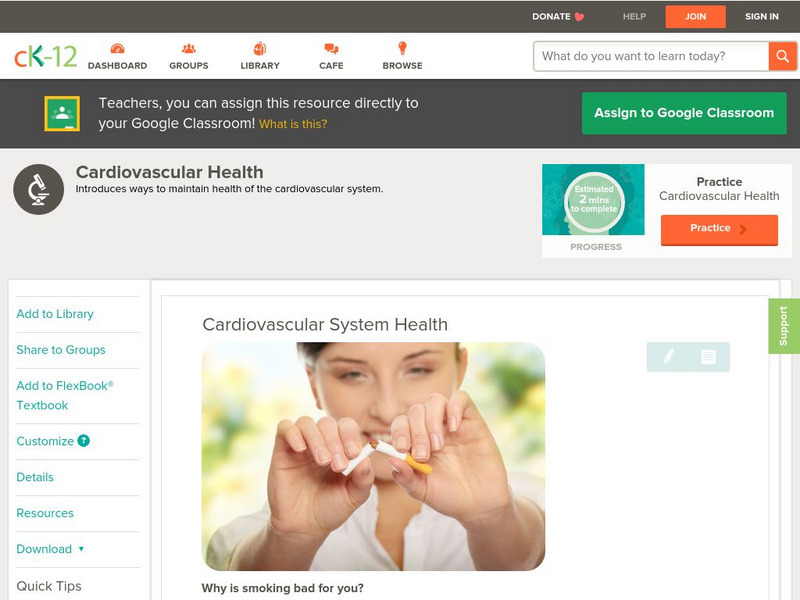 Ck 12: Life Science: Cardiovascular System Health Unit Plan Ck 12: Life Science: Cardiovascular System Health Unit Plan