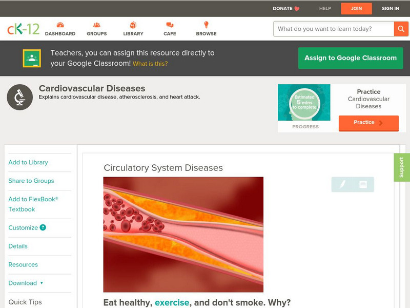 Ck 12: Biology: Circulatory System Diseases Unit Plan Ck 12: Biology: Circulatory System Diseases Unit Plan
