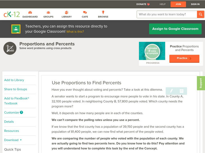 Ck 12: Arithmetic: Proportions to Find Percent, P Unit Plan Ck 12: Arithmetic: Proportions to Find Percent, P Unit Plan