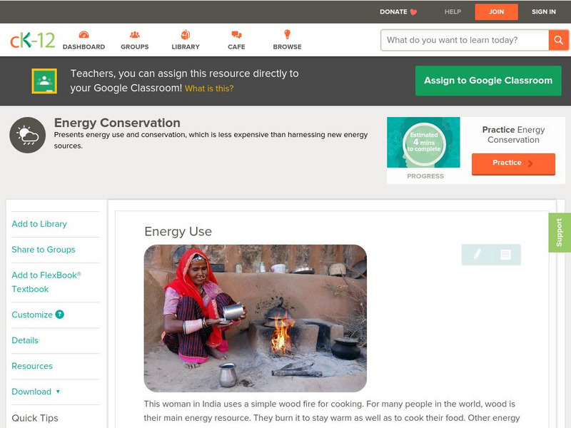 Ck 12: Earth Science: Energy Use Unit Plan