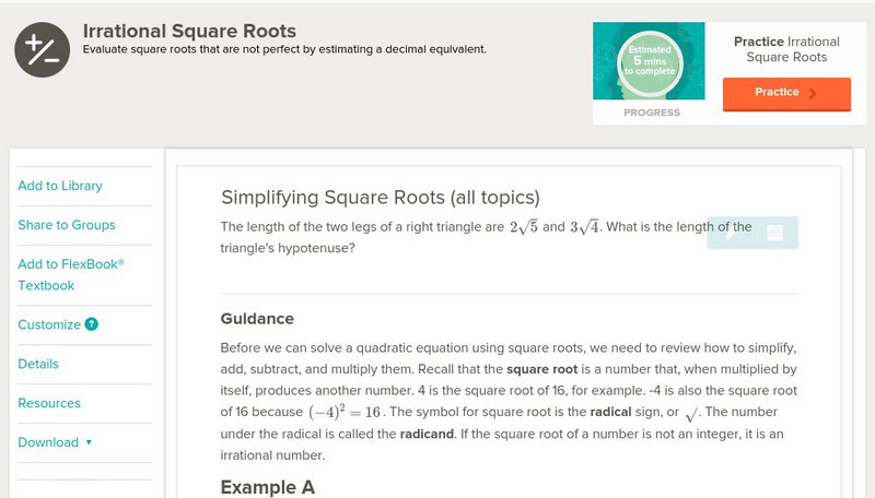 Ck 12: Algebra: Simplification of Radical Expressions Unit Plan Ck 12: Algebra: Simplification of Radical Expressions Unit Plan