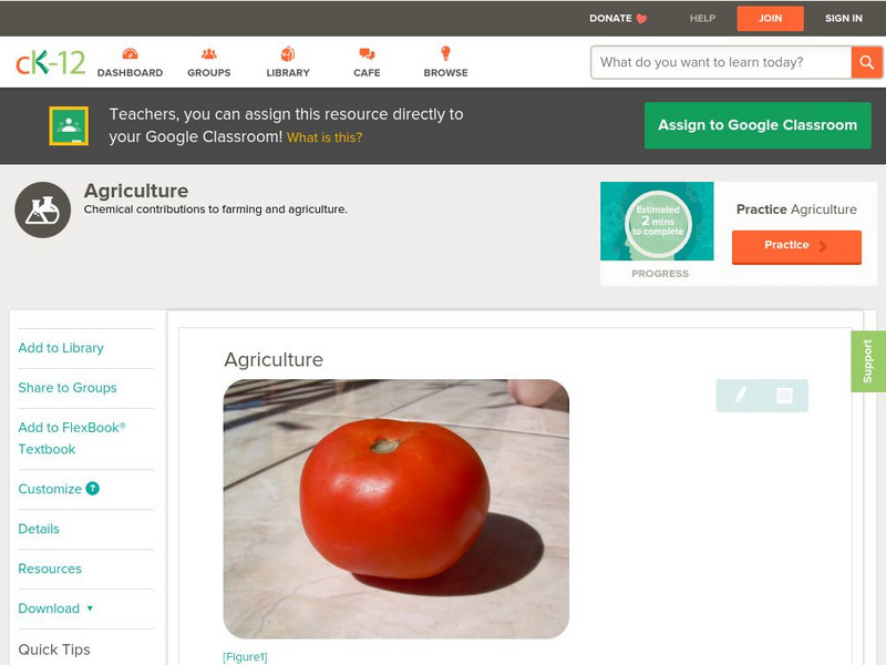 Ck 12: Chemistry: Agriculture Unit Plan Ck 12: Chemistry: Agriculture Unit Plan