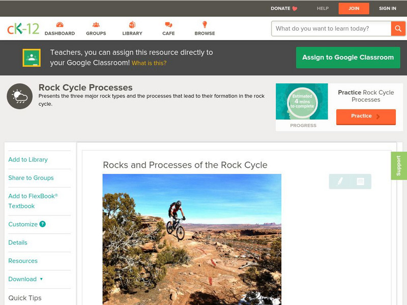 Ck 12: Earth Science: Rocks and Processes of the Rock Cycle Unit Plan Ck 12: Earth Science: Rocks and Processes of the Rock Cycle Unit Plan