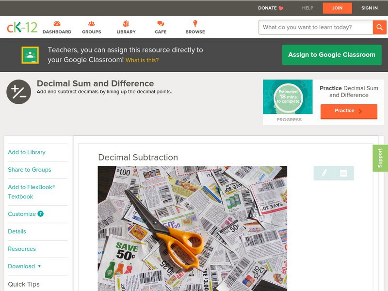 Ck 12: Arithmetic: Differences of Fractions Unit Plan