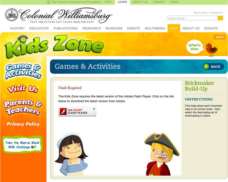Colonial Williamsburg: Kids Zone: Brickmaker Build Up Interactive Colonial Williamsburg: Kids Zone: Brickmaker Build Up Interactive