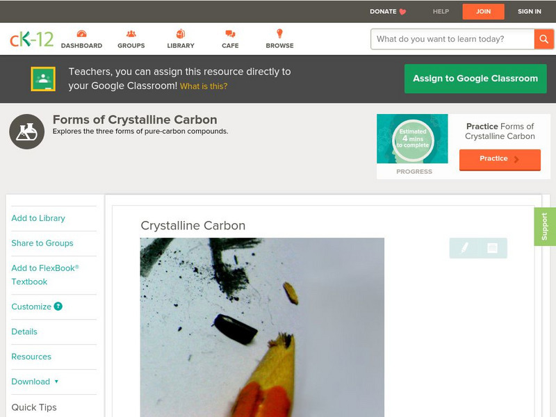Ck 12: Physical Science: Crystalline Carbon Unit Plan Ck 12: Physical Science: Crystalline Carbon Unit Plan