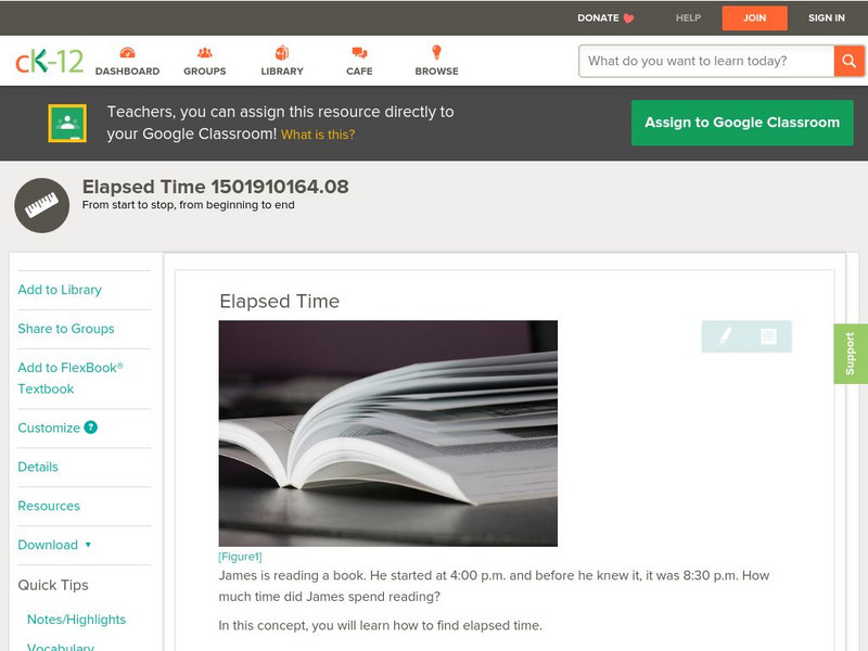 Ck 12: Measurement: Elapse Time Unit Plan Ck 12: Measurement: Elapse Time Unit Plan