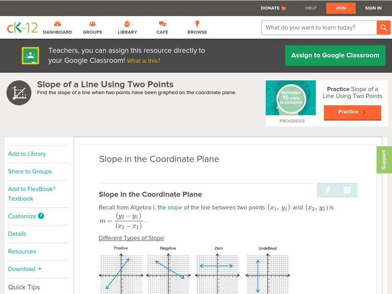 Ck 12: Geometry: Slope in the Coordinate Plane Unit Plan Ck 12: Geometry: Slope in the Coordinate Plane Unit Plan