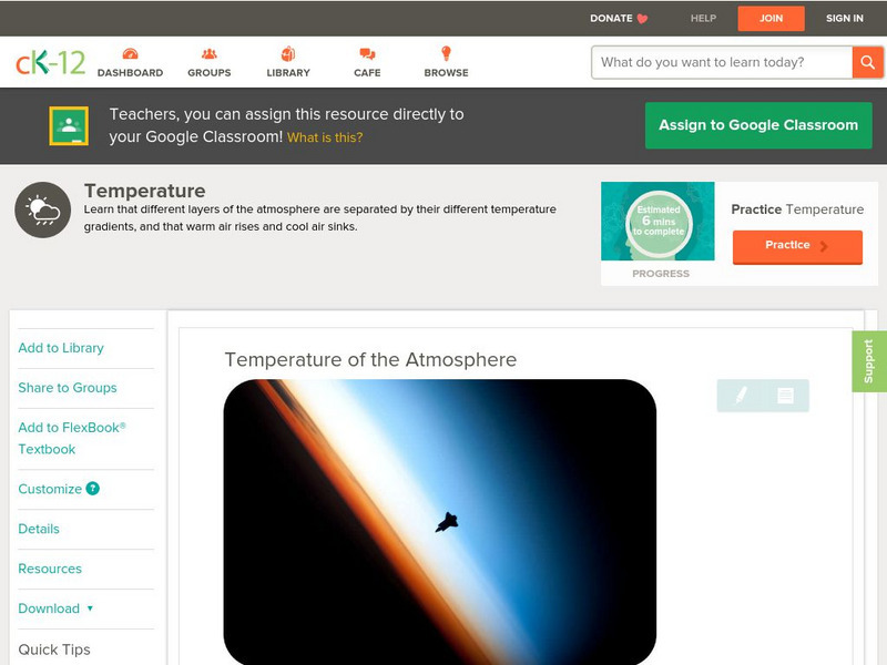 Ck 12: Earth Science: Temperature of the Atmosphere Unit Plan Ck 12: Earth Science: Temperature of the Atmosphere Unit Plan