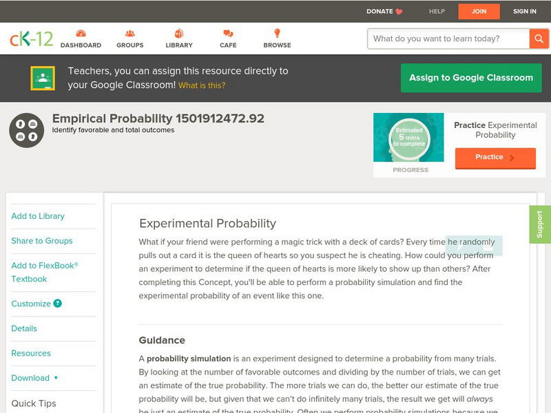 Ck 12: Probability: Empirical Probability Grades 9 10 Unit Plan Ck 12: Probability: Empirical Probability Grades 9 10 Unit Plan