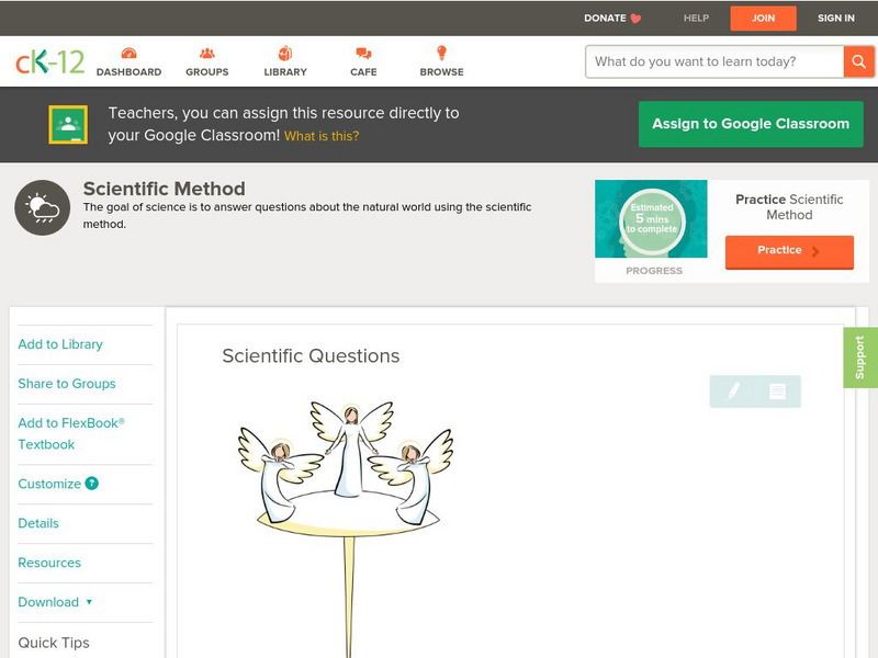 Ck 12: Earth Science: Scientific Method Unit Plan