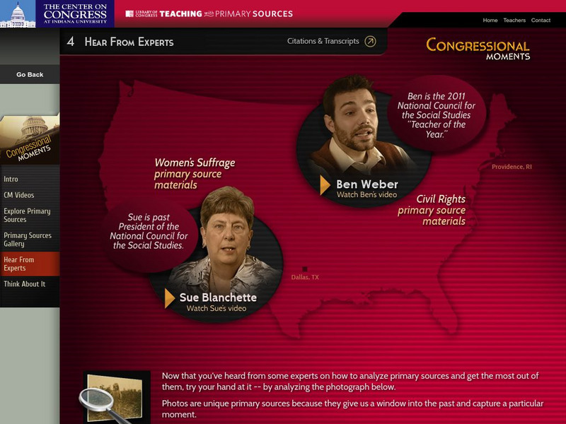 The Center on Congress: Congressional Moments: Hear From Experts Instructional Video The Center on Congress: Congressional Moments: Hear From Experts Instructional Video