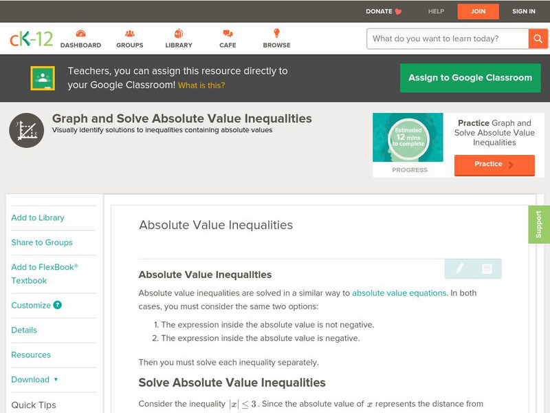 Ck 12: Algebra: Absolute Value Inequalities Unit Plan Ck 12: Algebra: Absolute Value Inequalities Unit Plan