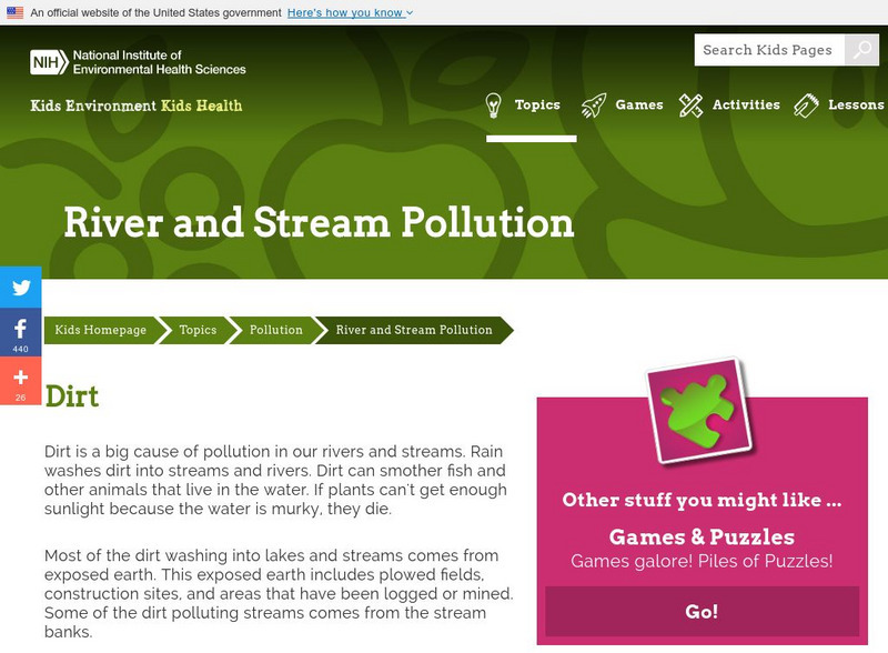 Niehs: Kids' Pages: River and Stream Pollution Handout Niehs: Kids' Pages: River and Stream Pollution Handout