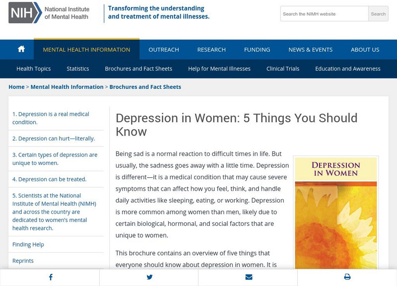 Nimh: Women and Depression Website Nimh: Women and Depression Website