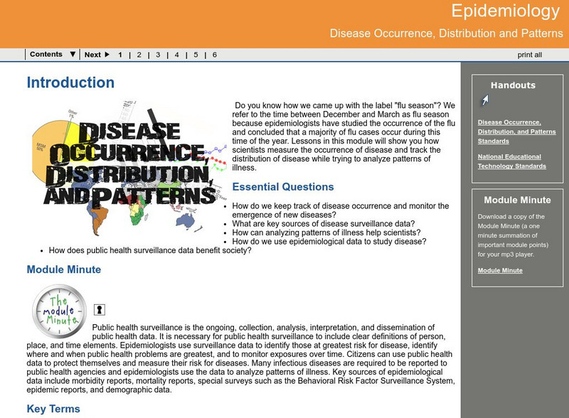 Ga Virtual Learning: Disease Occurrence, Distribution and Patterns Unit Plan Ga Virtual Learning: Disease Occurrence, Distribution and Patterns Unit Plan