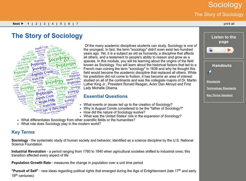 Ga Virtual Learning: Sociology: The Story of Sociology Online Course Ga Virtual Learning: Sociology: The Story of Sociology Online Course
