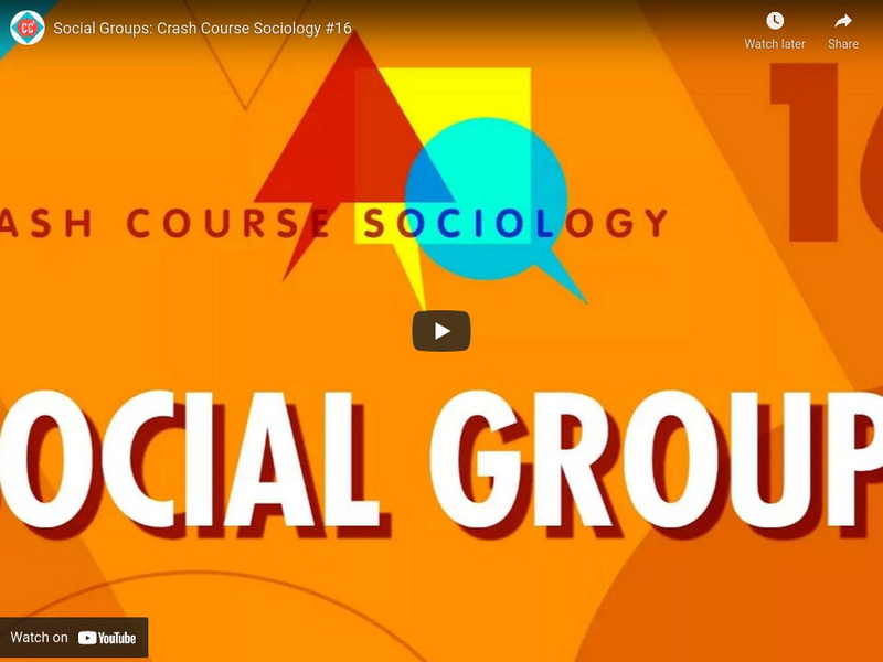 Crash Course Sociology #16: Social Groups Instructional Video
