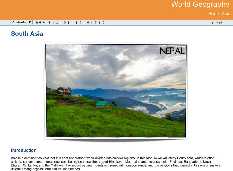 Ga Virtual Learning: World Geography: South Asia Unit Plan Ga Virtual Learning: World Geography: South Asia Unit Plan