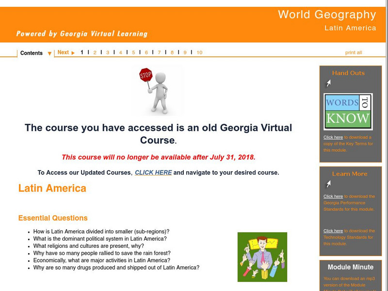 Ga Virtual Learning: World Geography: Latin America Unit Plan Ga Virtual Learning: World Geography: Latin America Unit Plan