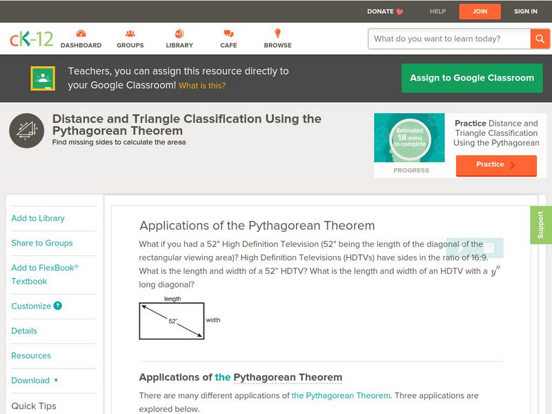 Ck 12: Geometry: Applications of the Pythagorean Theorem Unit Plan Ck 12: Geometry: Applications of the Pythagorean Theorem Unit Plan
