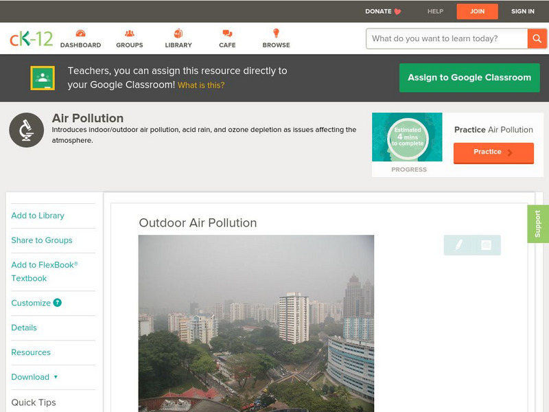 Ck 12: Life Science: Outdoor Air Pollution Unit Plan Ck 12: Life Science: Outdoor Air Pollution Unit Plan