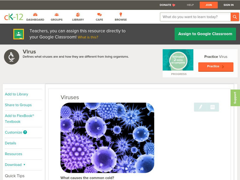Ck 12: Life Science: Viruses Unit Plan Ck 12: Life Science: Viruses Unit Plan
