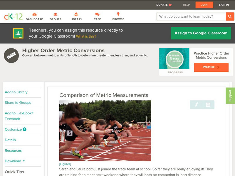 Ck 12: Measurement: Comparison of Metric Measurements Unit Plan Ck 12: Measurement: Comparison of Metric Measurements Unit Plan