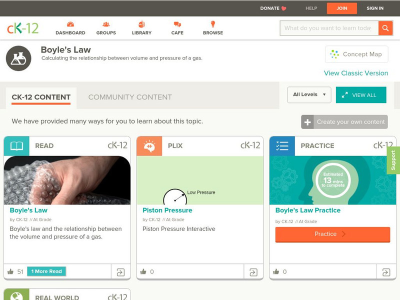 Ck 12: Physical Science: Boyle's Law Unit Plan Ck 12: Physical Science: Boyle's Law Unit Plan