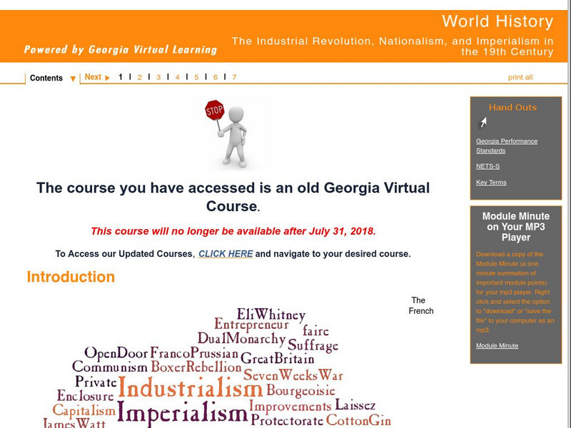 Ga Virtual Learning: World His: Industrial Revolution, Nationalism, Imperialism Unit Plan