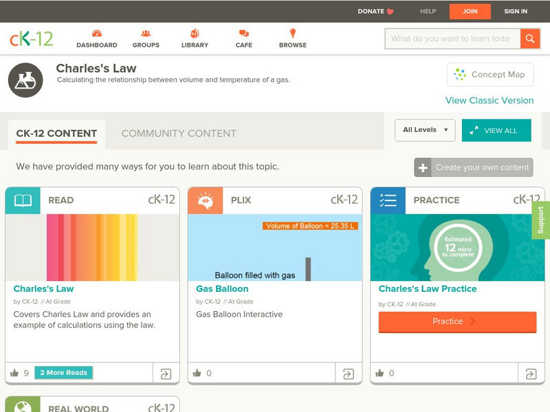 Ck 12: Physical Science: Charles' Law Unit Plan Ck 12: Physical Science: Charles' Law Unit Plan