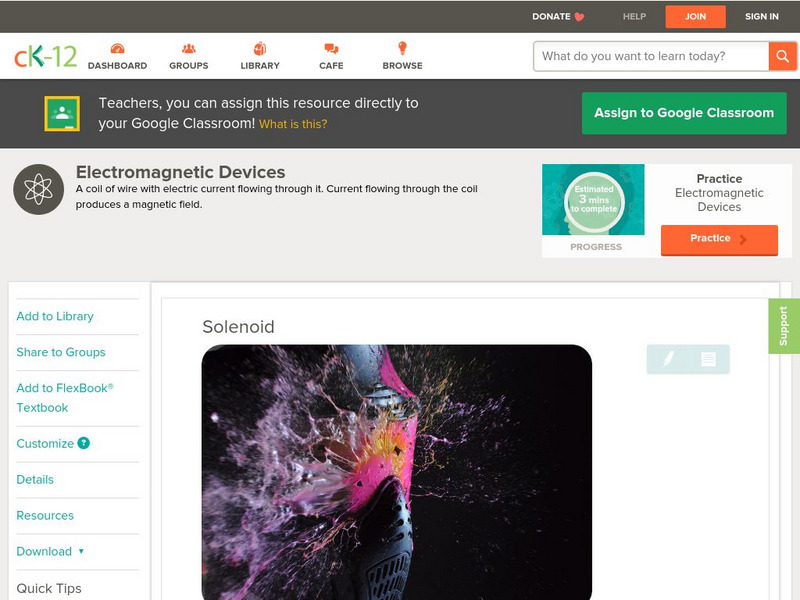 Ck 12: Physical Science: Solenoid Unit Plan