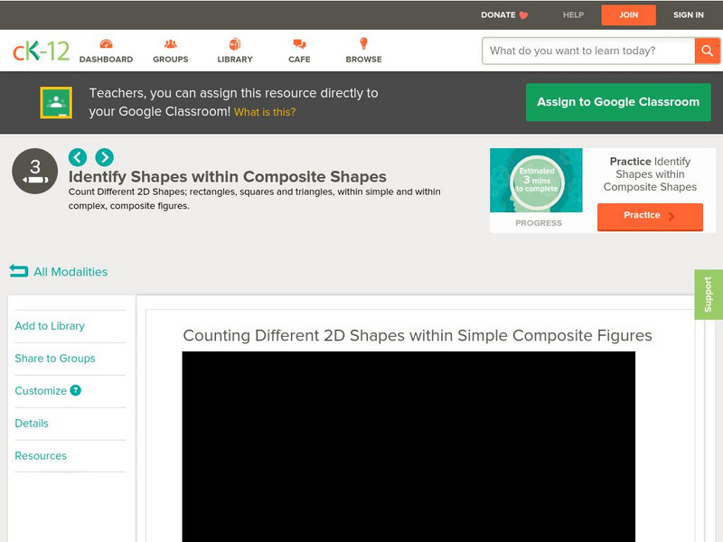 Ck 12: Elem Math: Counting Different 2 D Shapes Within Simple Composite Figures Unit Plan
