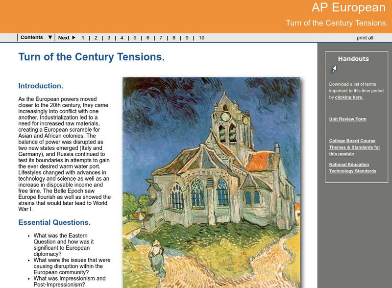 Ga Virtual Learning: Ap European: Turn of the Century Tensions Unit Plan