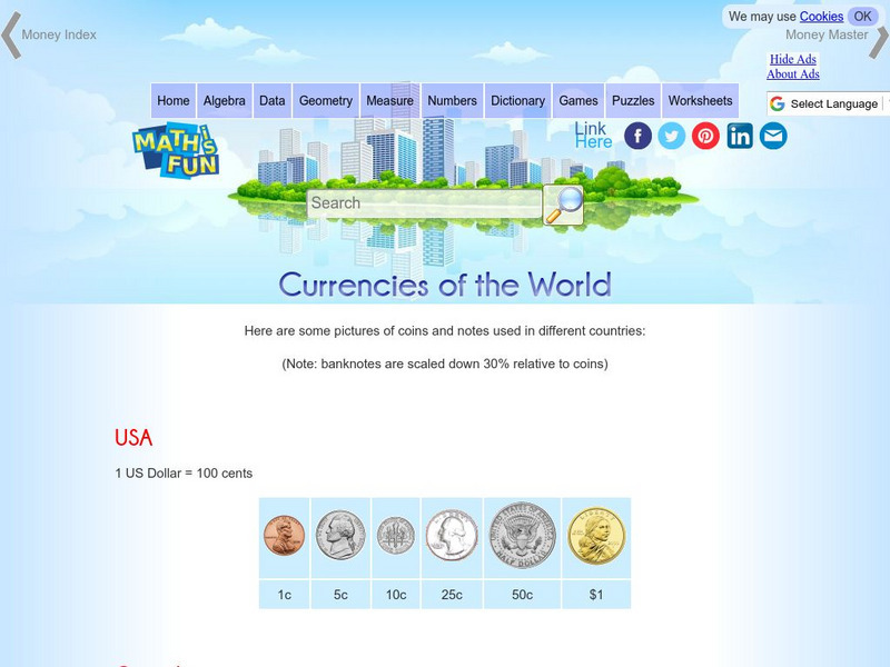 Math Is Fun: Currencies of the World Handout Math Is Fun: Currencies of the World Handout